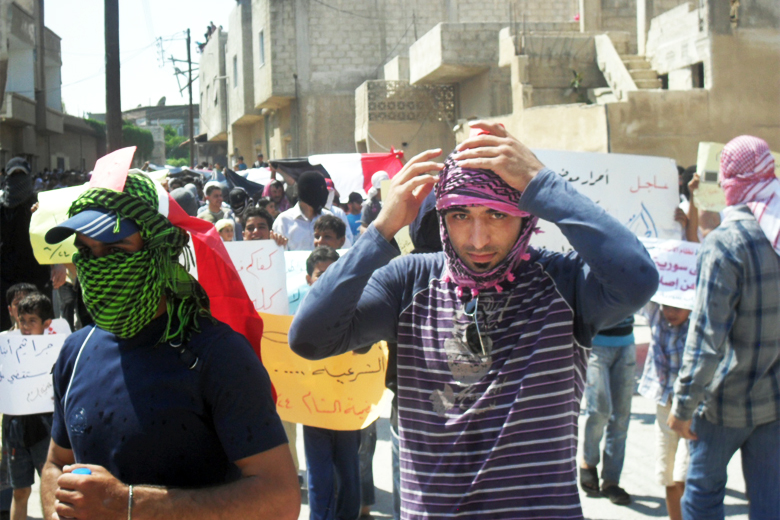     Ammar 2011 auf einer der ersten Demonstrationen gegen das Assad Regime. Foto: Privat